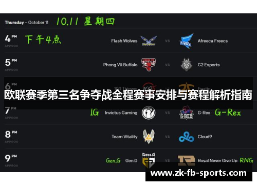 欧联赛季第三名争夺战全程赛事安排与赛程解析指南